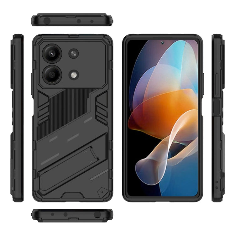 For Xiaomi Redmi Note 13R Pro 5G Punk Armor 2 in 1 PC + TPU Phone Case with Holder(Black) - Xiaomi Cases by PMC Jewellery | Online Shopping South Africa | PMC Jewellery | Buy Now Pay Later Mobicred