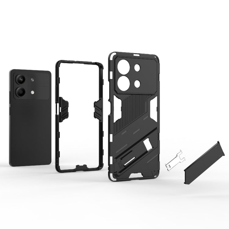 For Xiaomi Redmi Note 13R Pro 5G Punk Armor 2 in 1 PC + TPU Phone Case with Holder(Black) - Xiaomi Cases by PMC Jewellery | Online Shopping South Africa | PMC Jewellery | Buy Now Pay Later Mobicred