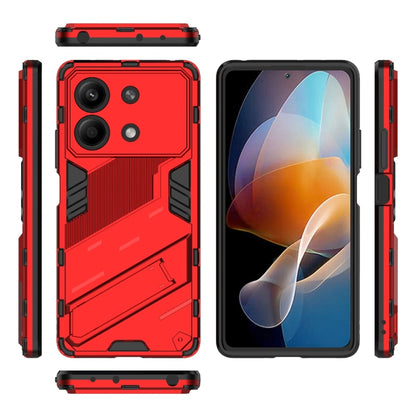 For Xiaomi Redmi Note 13R Pro 5G Punk Armor 2 in 1 PC + TPU Phone Case with Holder(Red) - Xiaomi Cases by PMC Jewellery | Online Shopping South Africa | PMC Jewellery | Buy Now Pay Later Mobicred