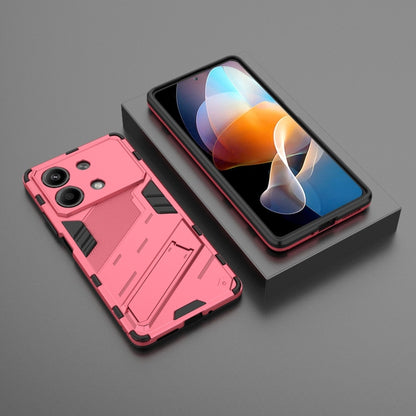 For Xiaomi Redmi Note 13R Pro 5G Punk Armor 2 in 1 PC + TPU Phone Case with Holder(Light Red) - Xiaomi Cases by PMC Jewellery | Online Shopping South Africa | PMC Jewellery | Buy Now Pay Later Mobicred