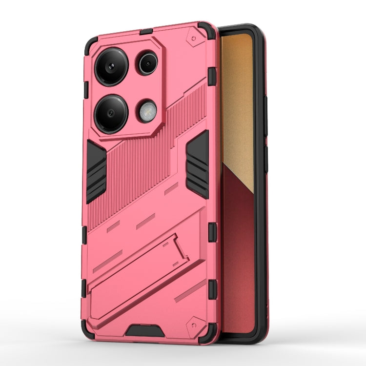 For Xiaomi Redmi Note 13 Pro 4G Global Punk Armor 2 in 1 PC + TPU Phone Case with Holder(Light Red) - Note 13 Pro Cases by PMC Jewellery | Online Shopping South Africa | PMC Jewellery | Buy Now Pay Later Mobicred