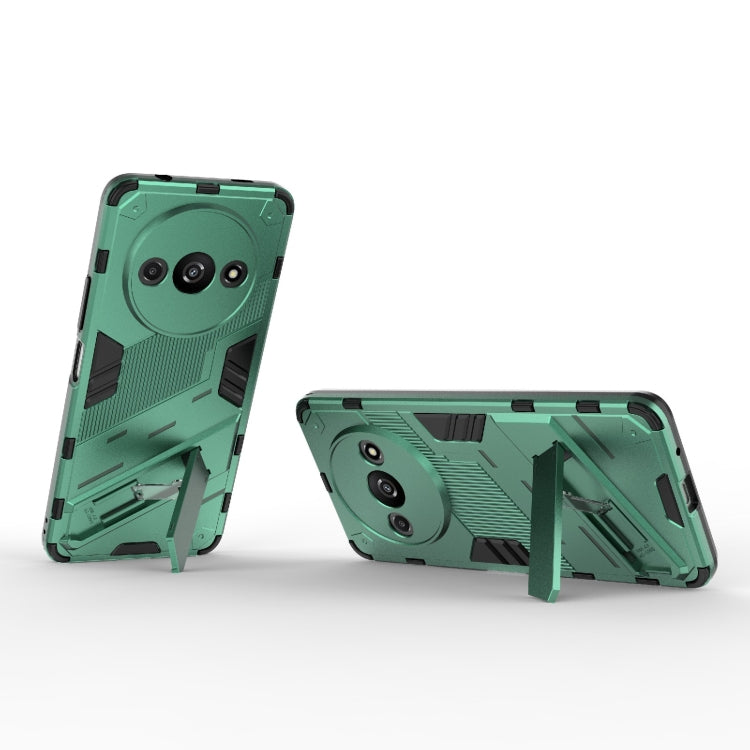 For Xiaomi Redmi A3 4G Global Punk Armor 2 in 1 PC + TPU Phone Case with Holder(Green) - Xiaomi Cases by PMC Jewellery | Online Shopping South Africa | PMC Jewellery | Buy Now Pay Later Mobicred