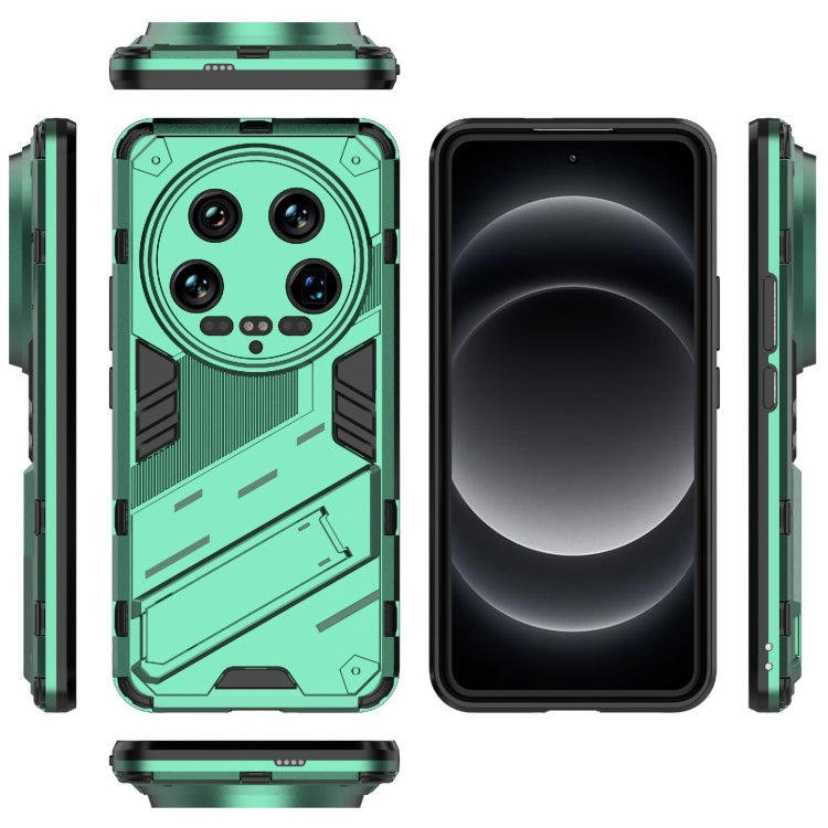 For Xiaomi 14 Ultra 5G Punk Armor 2 in 1 PC + TPU Phone Case with Holder(Green) - 14 Ultra Cases by PMC Jewellery | Online Shopping South Africa | PMC Jewellery