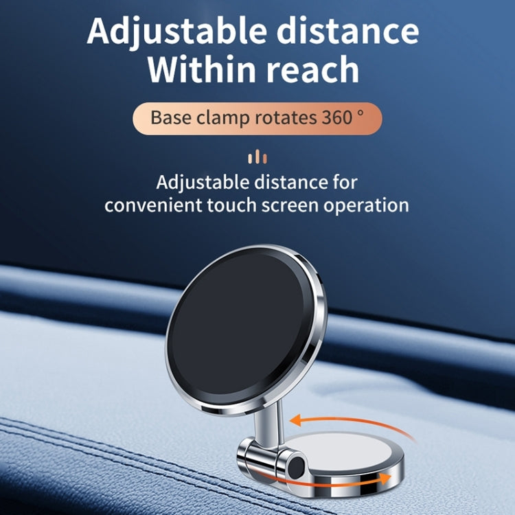 ZF016 Magnetic Alloy Foldable Car Dashboard Phone Holder(Silver) - Car Holders by PMC TechLife | Online Shopping South Africa | PMC TechLife | Buy Now Pay Later Mobicred