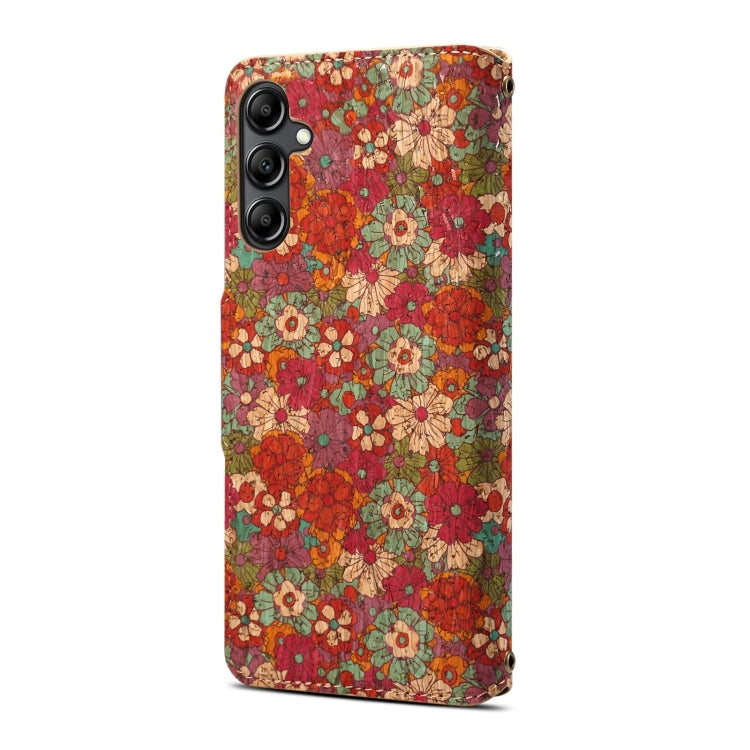 For Samsung Galaxy S24+ 5G Denior Flower Language Series Cork Fabric Oil Edge Leather Phone Case(Summer) - Galaxy S24+ 5G Cases by Denior | Online Shopping South Africa | PMC Jewellery | Buy Now Pay Later Mobicred