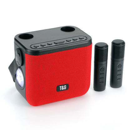 T&G TG545DK Home Handheld Dual-microphone KTV Wireless Bluetooth Speaker with Flashlight(Red) - Desktop Speaker by T&G | Online Shopping South Africa | PMC Jewellery | Buy Now Pay Later Mobicred