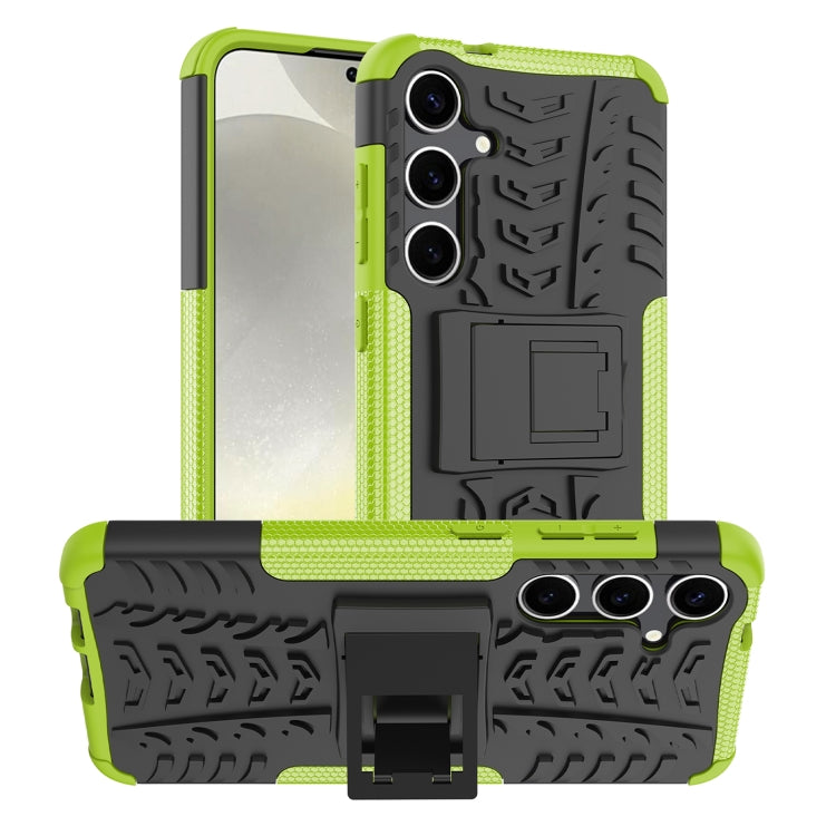 For Samsung Galaxy S24+ Tire Texture TPU + PC Phone Case with Holder(Green) - Galaxy S24+ 5G Cases by PMC Jewellery | Online Shopping South Africa | PMC Jewellery