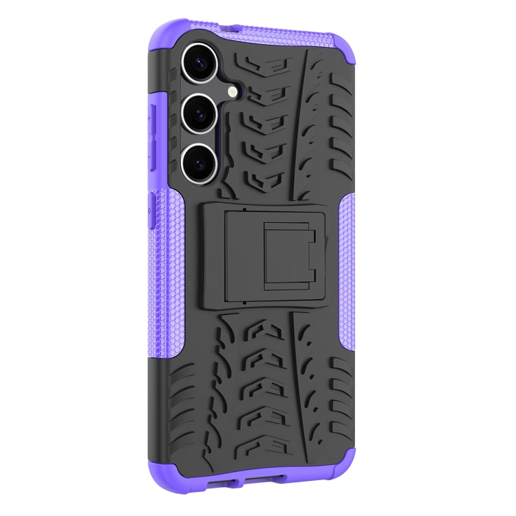 For Samsung Galaxy S24+ Tire Texture TPU + PC Phone Case with Holder(Purple) - Galaxy S24+ 5G Cases by PMC TechLife | Online Shopping South Africa | PMC TechLife