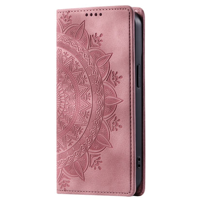 For Xiaomi Redmi 12 4G/5G / Note 12R Totem Embossed Magnetic Leather Phone Case(Rose Gold) - Xiaomi Cases by PMC Jewellery | Online Shopping South Africa | PMC Jewellery | Buy Now Pay Later Mobicred