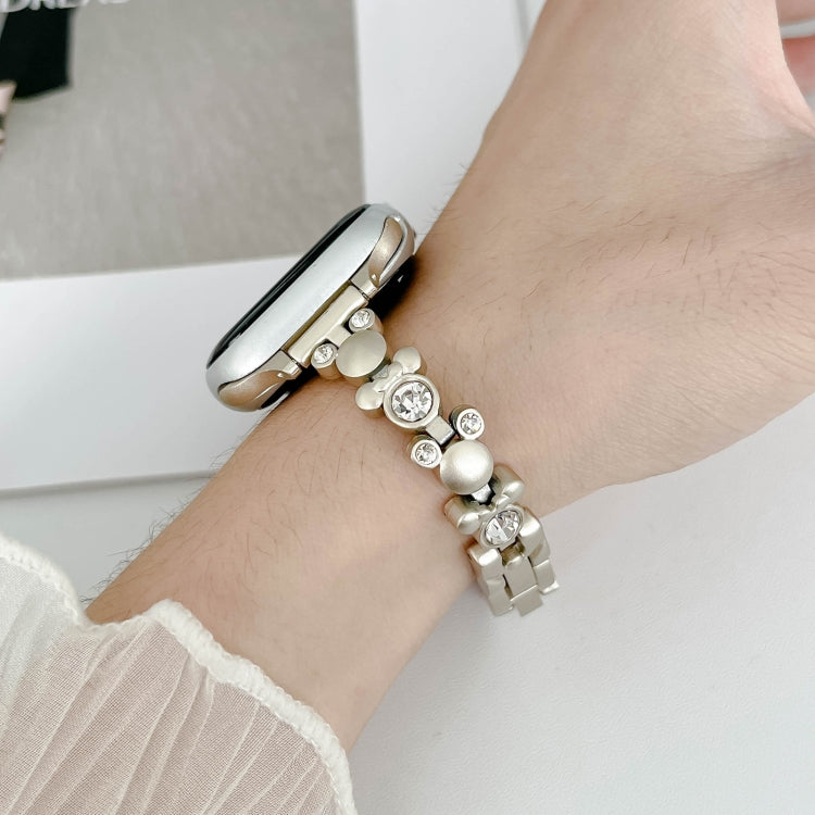 For Apple Watch Series 2 38mm Metal Diamond Bear Chain Watch Band(Starlight) - free shipping - PMc TechLife - Order now!