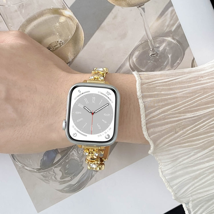 For Apple Watch Series 9 45mm Metal Diamond Bear Chain Watch Band(Starlight) - free shipping - PMc TechLife - Order now!