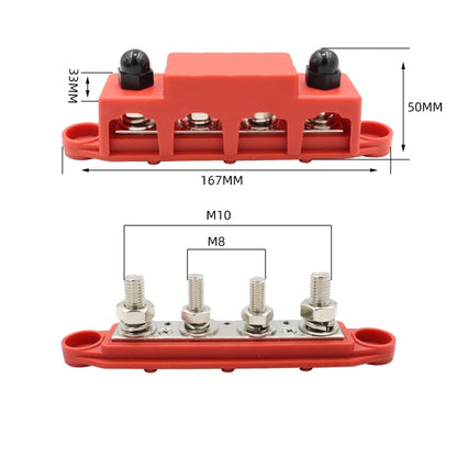 CP-4018 M10+M8 Power Distribution Block Terminal Studs Set with Terminals(Black + Red) - Booster Cable & Clip by PMC Jewellery | Online Shopping South Africa | PMC Jewellery | Buy Now Pay Later Mobicred