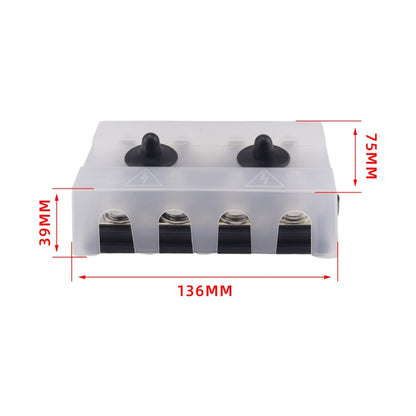 CP-4063 Double Row M10 Power Distribution Block Terminal Studs with Terminals(Black) - Booster Cable & Clip by PMC Jewellery | Online Shopping South Africa | PMC Jewellery | Buy Now Pay Later Mobicred