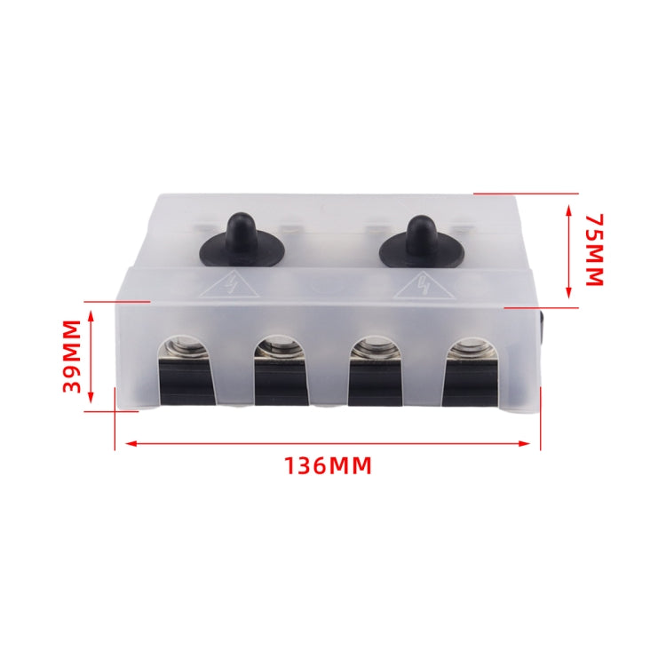 CP-4065 Double Row M8 Power Distribution Block Terminal Studs with Terminals(Black) - Booster Cable & Clip by PMC Jewellery | Online Shopping South Africa | PMC Jewellery | Buy Now Pay Later Mobicred