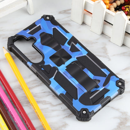 For Samsung Galaxy S24+ 5G Camouflage Armor Kickstand TPU + PC Magnetic Phone Case(Dark Blue) - Galaxy S24+ 5G Cases by PMC Jewellery | Online Shopping South Africa | PMC Jewellery