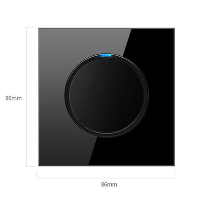 86mm Round LED Tempered Glass Switch Panel, Black Round Glass, Style:Telephone Socket - Switch by PMC Jewellery | Online Shopping South Africa | PMC Jewellery | Buy Now Pay Later Mobicred