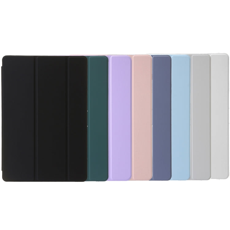 For Huawei Matepad 11 Pro 2024 Clear Acrylic 3-Fold Leather Tablet Case(Dark Green) - Huawei by PMC Jewellery | Online Shopping South Africa | PMC Jewellery | Buy Now Pay Later Mobicred