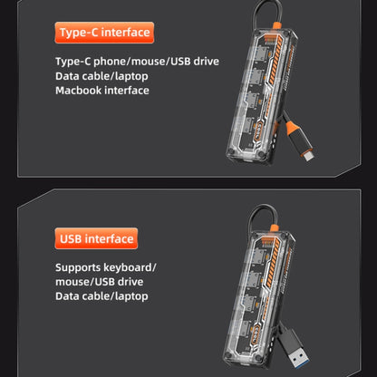 SW4U-A 5 in 1 USB to Type-C + 4 x USB3.0 HUB Docking Station(Grey) - USB 3.0 HUB by PMC Jewellery | Online Shopping South Africa | PMC Jewellery | Buy Now Pay Later Mobicred