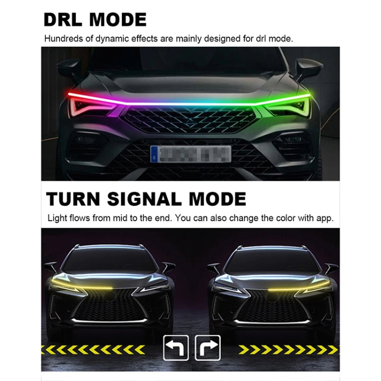 Car Startup Scan Through Hood LED Daytime Running Atmosphere Light, APP Control, Length:1.5m(Symphony) - Running Lights by PMC Jewellery | Online Shopping South Africa | PMC Jewellery