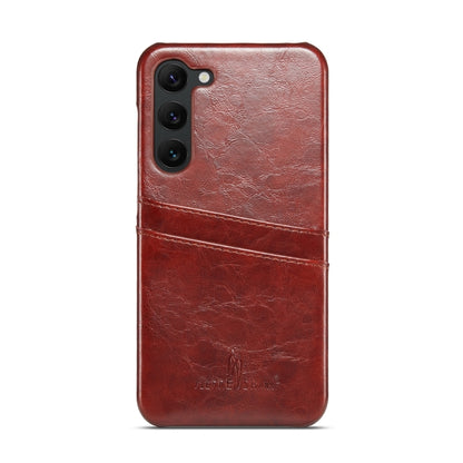 For Samsung Galaxy S24 5G Fierre Shann Oil Wax Texture Leather Phone Case with Card Slots(Brown) - Galaxy S24 5G Cases by FIERRE SHANN | Online Shopping South Africa | PMC Jewellery | Buy Now Pay Later Mobicred