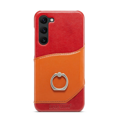 For Samsung Galaxy S24+ 5G Fierre Shann Oil Wax Texture Genuine Leather Back Phone Case(Red) - Galaxy S24+ 5G Cases by FIERRE SHANN | Online Shopping South Africa | PMC Jewellery | Buy Now Pay Later Mobicred