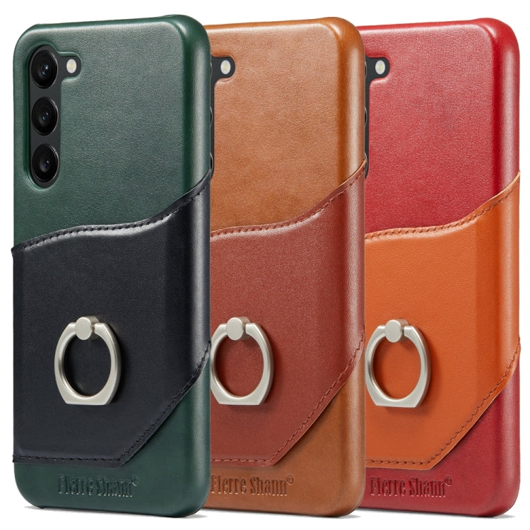 For Samsung Galaxy S24+ 5G Fierre Shann Oil Wax Texture Genuine Leather Back Phone Case(Red) - Galaxy S24+ 5G Cases by FIERRE SHANN | Online Shopping South Africa | PMC Jewellery | Buy Now Pay Later Mobicred