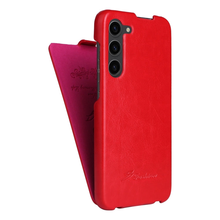 For Samsung Galaxy S24+ 5G Fierre Shann 64 Texture Vertical Flip PU Leather Phone Case(Red) - Galaxy S24+ 5G Cases by FIERRE SHANN | Online Shopping South Africa | PMC Jewellery | Buy Now Pay Later Mobicred