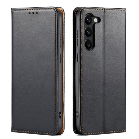 For Samsung Galaxy S24+ 5G Fierre Shann PU Genuine Leather Texture Phone Case(Black) - Galaxy S24+ 5G Cases by FIERRE SHANN | Online Shopping South Africa | PMC Jewellery | Buy Now Pay Later Mobicred