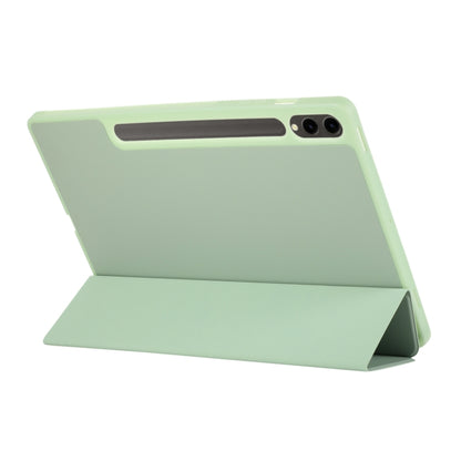 For Samsung Galaxy Tab S9 FE+ 3-Fold Pure Color TPU Leather Tablet Case with Pen Slot(Green) - Galaxy Tab S9 FE+ by PMC Jewellery | Online Shopping South Africa | PMC Jewellery | Buy Now Pay Later Mobicred