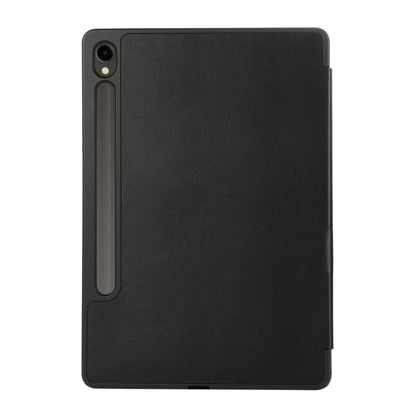 For Samsung Galaxy Tab S9 FE 3-Fold Pure Color TPU Leather Tablet Case with Pen Slot(Black) - Galaxy Tab S9 FE by PMC Jewellery | Online Shopping South Africa | PMC Jewellery