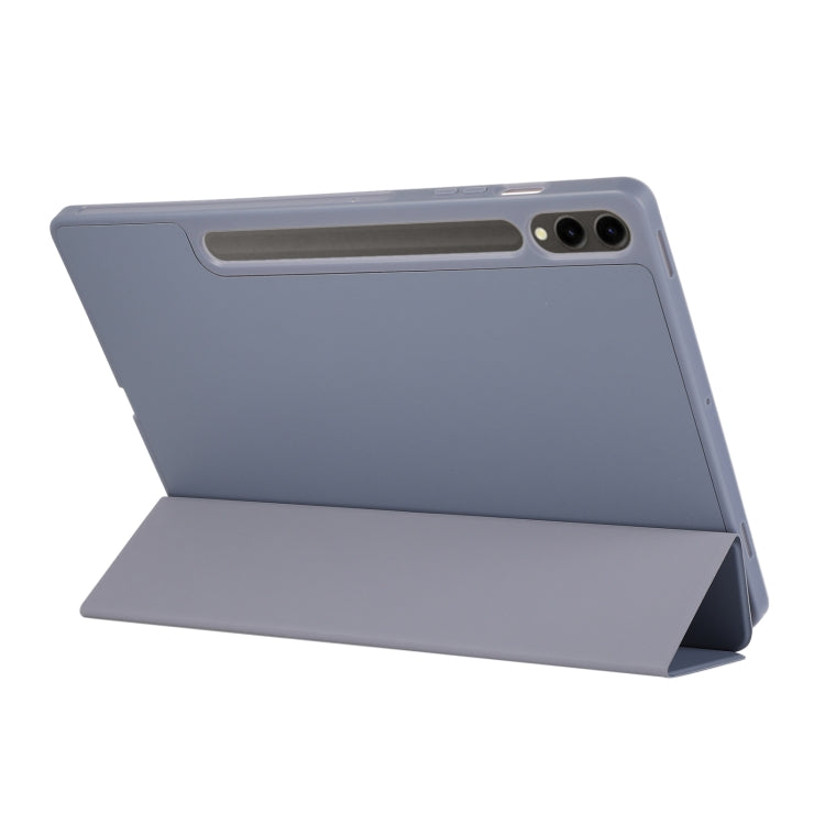 For Samsung Galaxy Tab S9+ / S10+ 3-Fold Pure Color TPU Leather Tablet Case with Pen Slot(Lavender) - Galaxy Tab S9+ Cases by PMC Jewellery | Online Shopping South Africa | PMC Jewellery | Buy Now Pay Later Mobicred