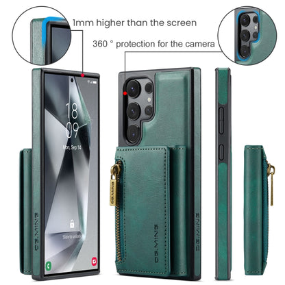 For Samsung Galaxy S24 Ultra 5G DG.MING M5 Series Zip RFID Multi Card Detachable Leather Phone Case(Green) - Galaxy S24 Ultra 5G Cases by DG.MING | Online Shopping South Africa | PMC Jewellery | Buy Now Pay Later Mobicred