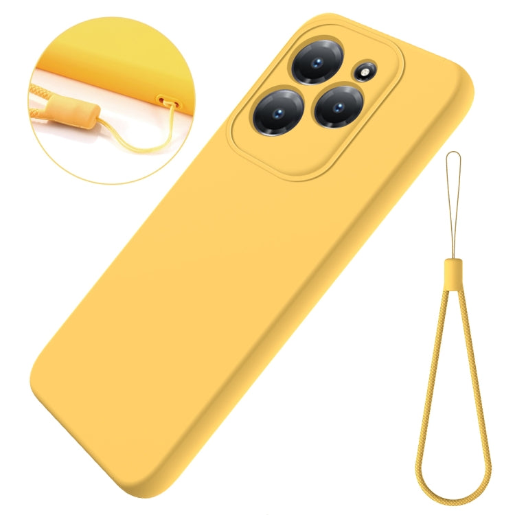 For Infinix Hot 40/Hot 40 Pro Solid Color Liquid Silicone Dropproof Full Coverage Protective Case(Yellow) - Infinix Cases by PMC Jewellery | Online Shopping South Africa | PMC Jewellery | Buy Now Pay Later Mobicred