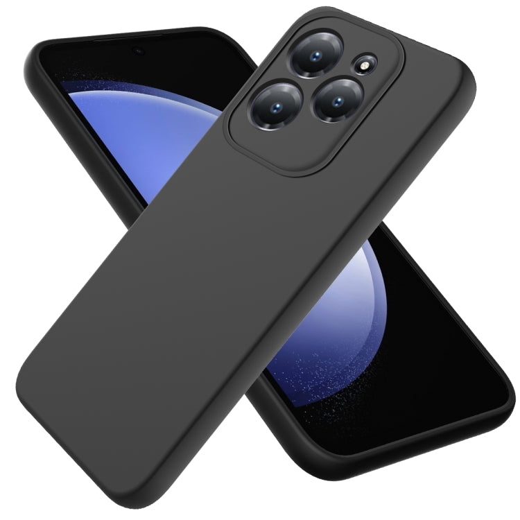 For Infinix Hot 40/Hot 40 Pro Solid Color Liquid Silicone Dropproof Full Coverage Protective Case(Black) - Infinix Cases by PMC TechLife | Online Shopping South Africa | PMC TechLife | Buy Now Pay Later Mobicred