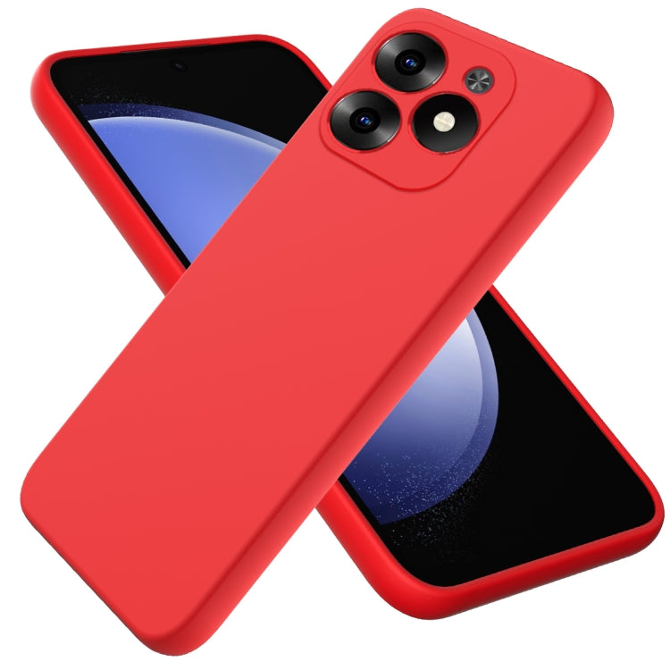 For Infinix Hot 40i Solid Color Liquid Silicone Dropproof Full Coverage Protective Case(Red) - Infinix Cases by PMC TechLife | Online Shopping South Africa | PMC TechLife | Buy Now Pay Later Mobicred
