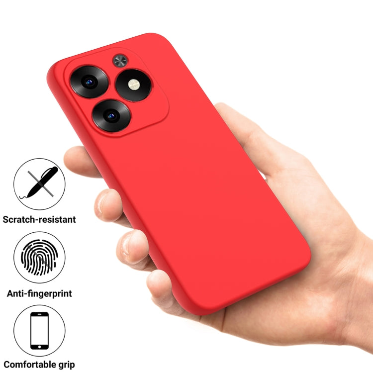 For Infinix Hot 40i Solid Color Liquid Silicone Dropproof Full Coverage Protective Case(Red) - Infinix Cases by PMC TechLife | Online Shopping South Africa | PMC TechLife | Buy Now Pay Later Mobicred