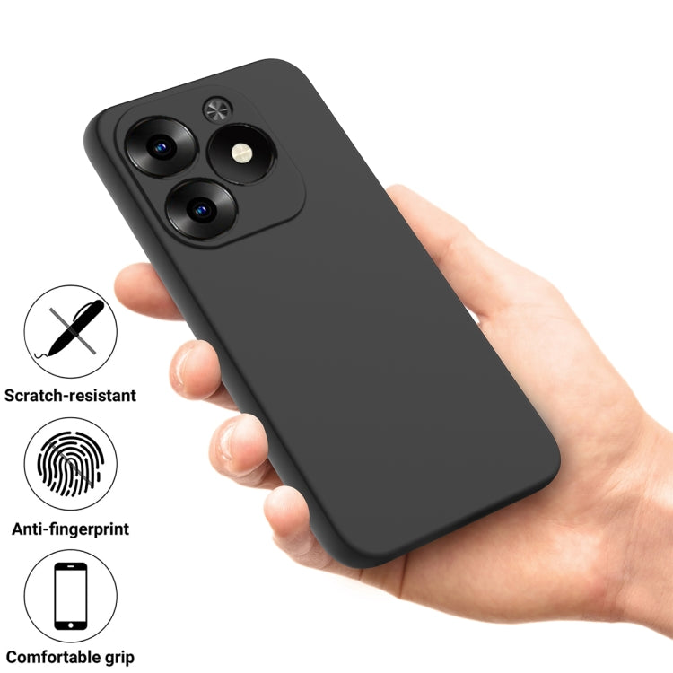 For Infinix Hot 40i Solid Color Liquid Silicone Dropproof Full Coverage Protective Case(Black) - Infinix Cases by PMC Jewellery | Online Shopping South Africa | PMC Jewellery | Buy Now Pay Later Mobicred