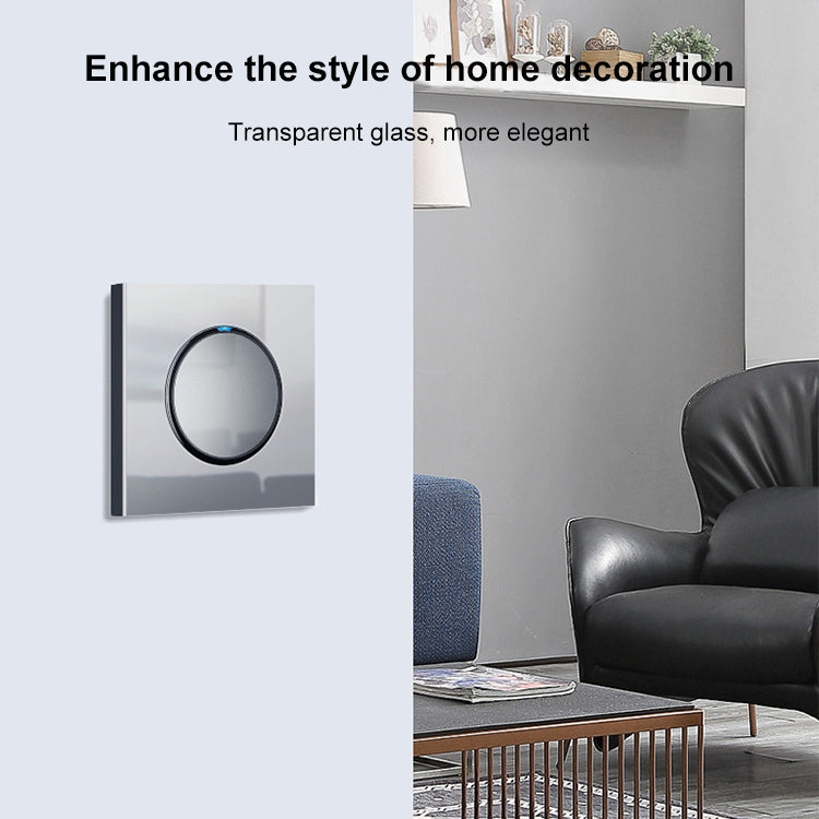 86mm Round LED Tempered Glass Switch Panel, Gray Round Glass, Style:Telephone Socket - Switch by PMC TechLife | Online Shopping South Africa | PMC TechLife | Buy Now Pay Later Mobicred