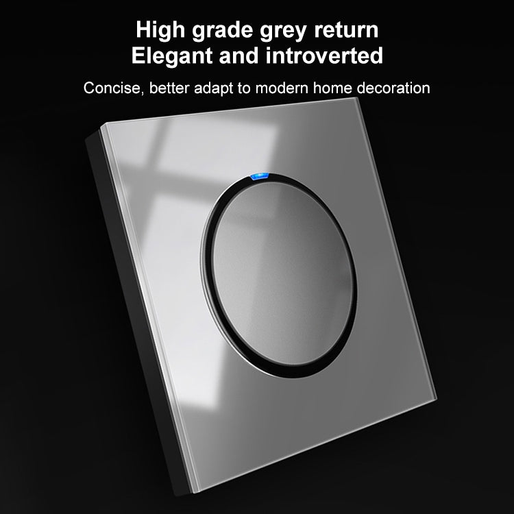 86mm Round LED Tempered Glass Switch Panel, Gray Round Glass, Style:Telephone Socket - Switch by PMC TechLife | Online Shopping South Africa | PMC TechLife | Buy Now Pay Later Mobicred