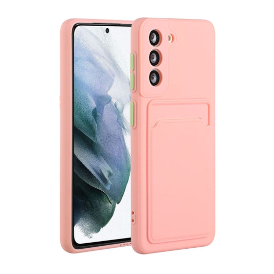 For Samsung Galaxy S24 5G / S25 5G Card Slot Design Shockproof TPU Phone Case(Pink) - Galaxy S24 5G Cases by PMC Jewellery | Online Shopping South Africa | PMC Jewellery | Buy Now Pay Later Mobicred