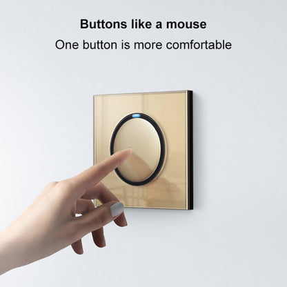 86mm Round LED Tempered Glass Switch Panel, Gold Round Glass, Style:Dual Computer Socket - Switch by PMC Jewellery | Online Shopping South Africa | PMC Jewellery | Buy Now Pay Later Mobicred