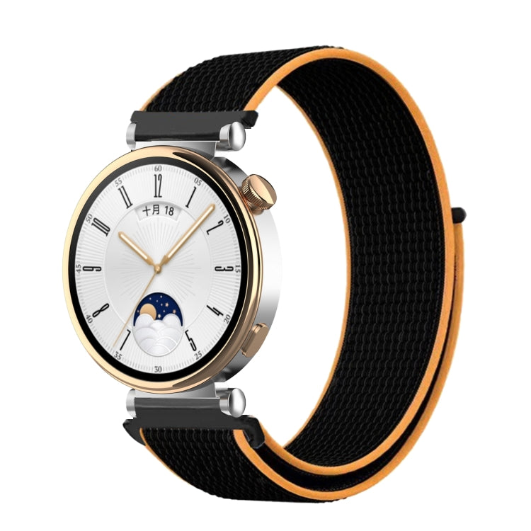 18mm Universal Nylon Loop Watch Band(Black Orange) - 18mm Bands by PMc TechLife | Online Shopping South Africa | PMc TechLife | Buy Now Pay Later Mobicred