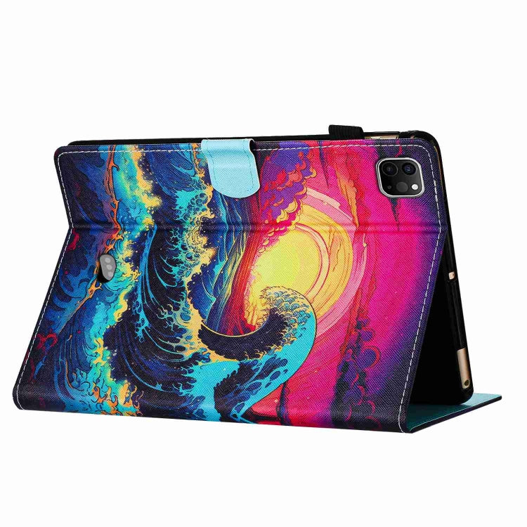 For iPad 11 Pro 2024 / 2020 / Air 4 10.9 Painted Pattern Stitching Smart Leather Tablet Case(Waves) - iPad Air (2022) / (2020) 10.9 Cases by PMC Jewellery | Online Shopping South Africa | PMC Jewellery | Buy Now Pay Later Mobicred