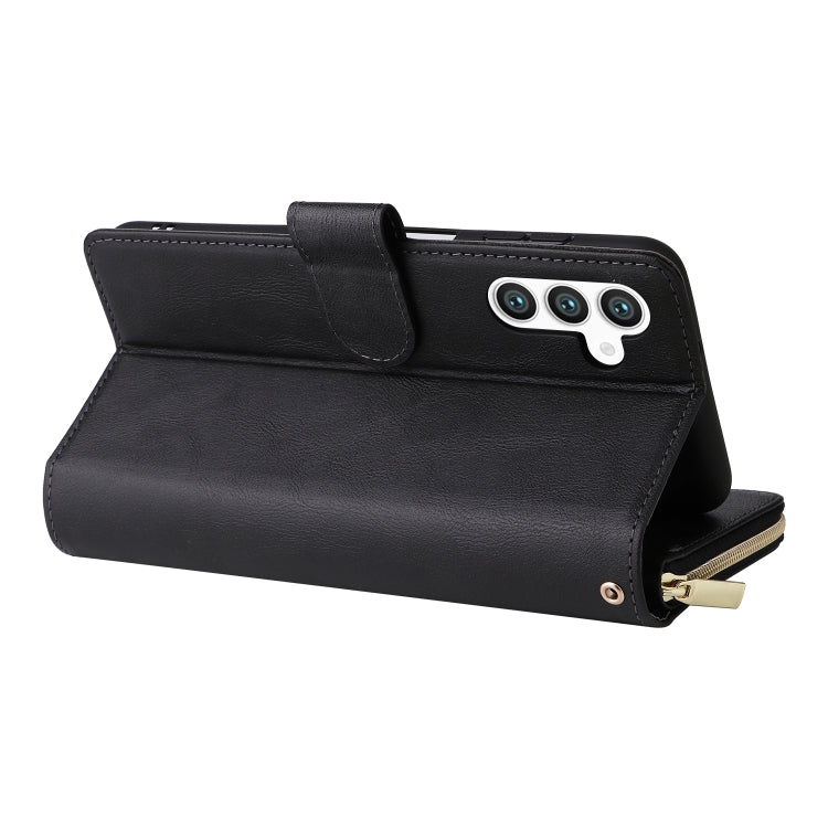 For Samsung Galaxy S24 5G 9-Card Slots Zipper Wallet Bag Leather Phone Case(Black) - Galaxy S24 5G Cases by PMC Jewellery | Online Shopping South Africa | PMC Jewellery | Buy Now Pay Later Mobicred