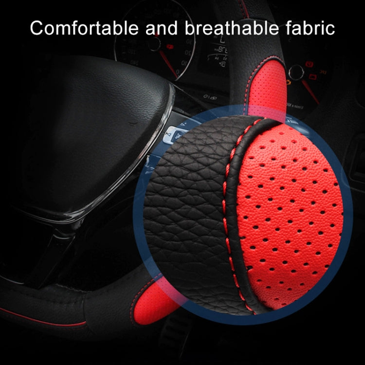 D Style Car Universal Anti-skid Steering Wheel Cover, Diameter: 38cm(Black Red Line) - Steering Wheel Accessories by PMC Jewellery | Online Shopping South Africa | PMC Jewellery | Buy Now Pay Later Mobicred