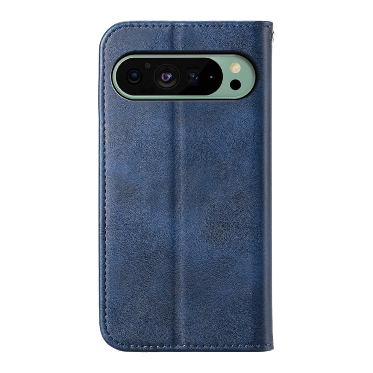 For Google Pixel 9 Cubic Grid Calf Texture Magnetic Leather Phone Case(Blue) - Google Cases by PMC Jewellery | Online Shopping South Africa | PMC Jewellery | Buy Now Pay Later Mobicred