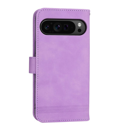 For Google Pixel 9 Pro Dierfeng Dream Line TPU + PU Leather Phone Case(Purple) - Google Cases by PMC Jewellery | Online Shopping South Africa | PMC Jewellery | Buy Now Pay Later Mobicred