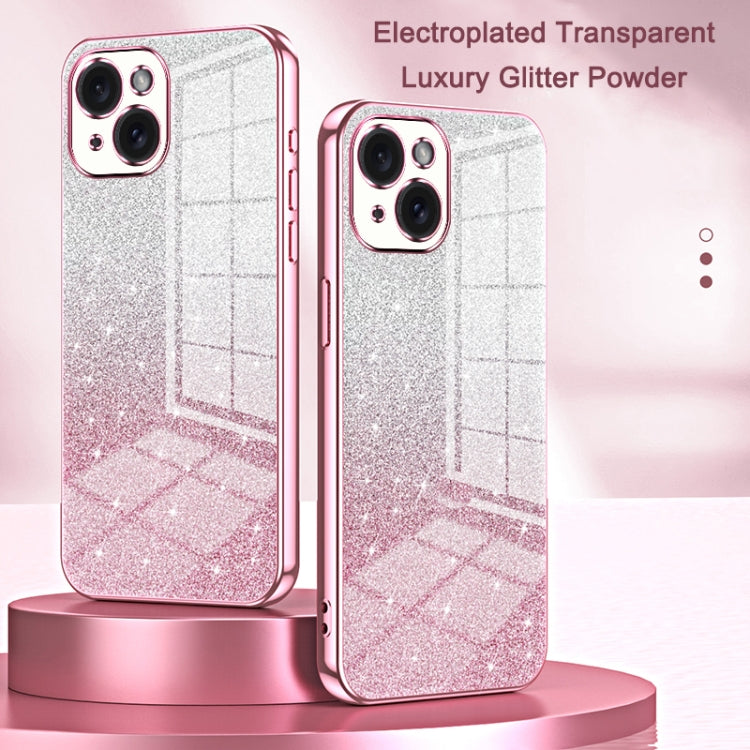 For iPhone 16 Plus Gradient Glitter Powder Electroplated Phone Case(Pink) - iPhone 16 Plus Cases by PMC Jewellery | Online Shopping South Africa | PMC Jewellery | Buy Now Pay Later Mobicred