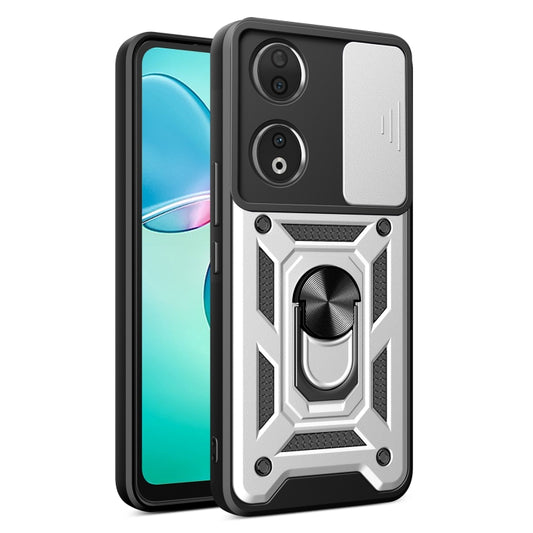 For Honor 90 5G Sliding Camera Cover Design TPU+PC Phone Case(Silver) - Honor Cases by PMC Jewellery | Online Shopping South Africa | PMC Jewellery | Buy Now Pay Later Mobicred