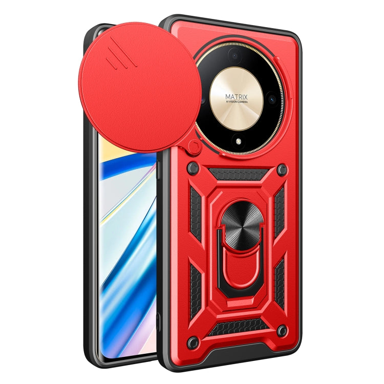 For Honor X9b Sliding Camera Cover Design TPU+PC Phone Case(Red) - Honor Cases by PMC TechLife | Online Shopping South Africa | PMC TechLife | Buy Now Pay Later Mobicred